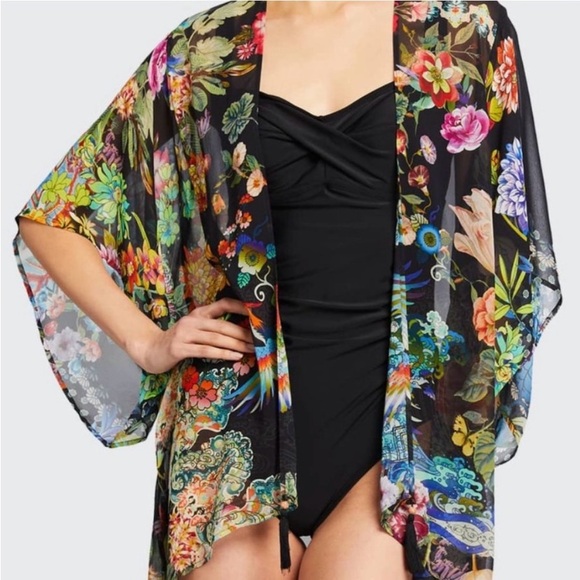 Johnny Was Other - NO OFFERS Johnny Was Multi Color Open Front Dreamer Short Kimono Cover-Up